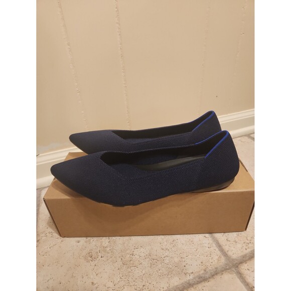 Rothy's "The Point" Flats in Deep Navy Blue w/ Camo Soles Size 10.5 - Picture 2 of 11